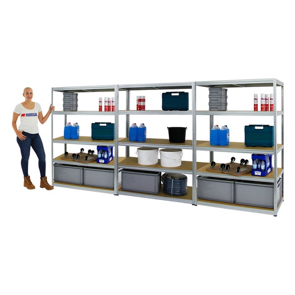 PROREGAL Mega Deal 3x Schwerlastregal Big Elephant M HxBxT 180 x 120 x 60 cm Fachlast 250 kg Verzinkt
