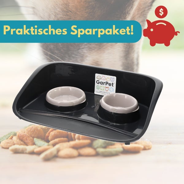 Futternapf mit zwei Näpfen und Spritzschutz von GarPet