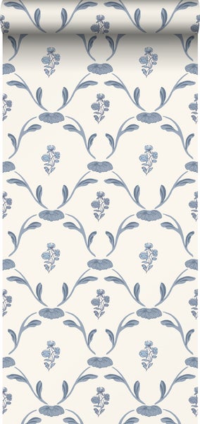 Duro Tapete Blumen Graublau - 53 cm x 10.05 m - 661172