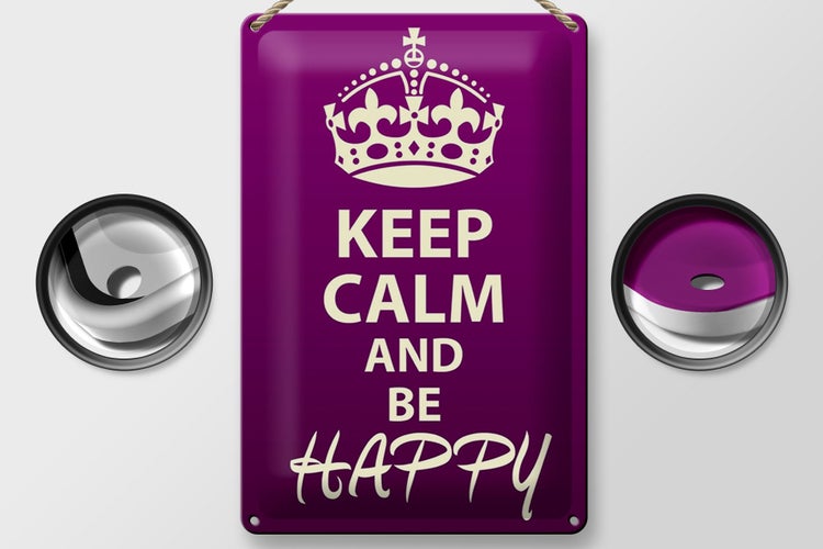 Blechschild Spruch 20x30cm Keep Calm and be happy