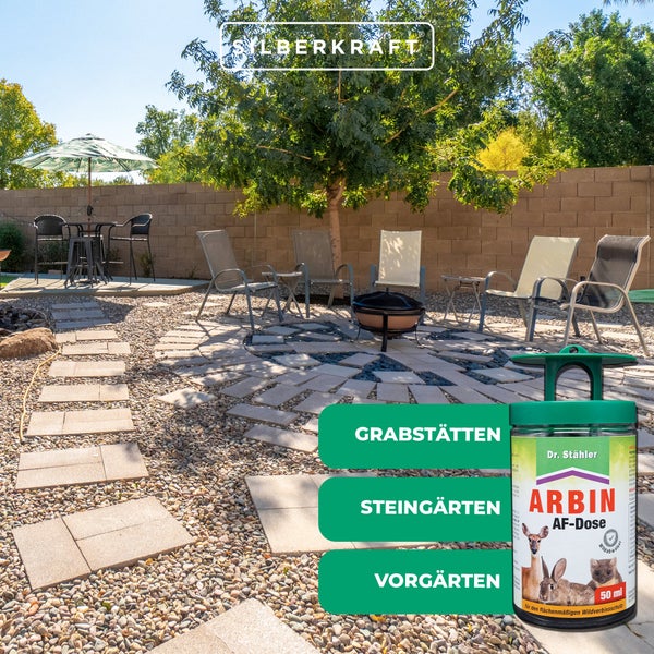 Arbin AF Duftdose zur Wildabwehr gegen Rehe, Kaninchen, Hasen und Marder, Fernhaltemittel für Grabstätten, Vorgärten, Beete und kleine Gartenflächen, Wildschutz für Außenbereiche