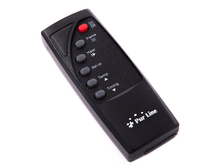 Pur Line Fernbedienung mit Tasten für Flamme, Heizung, Temperatur und Timer