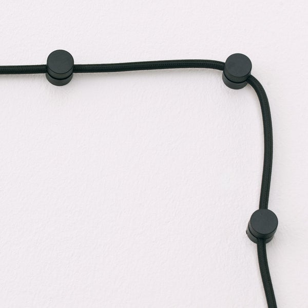 Wand und Deckenpin Kabelhalter Ø 19 mm Metall Schwarz 3 Stück