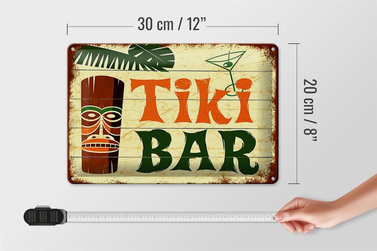 Blechschild Spruch 30x20cm TIKI Bar Cocktail