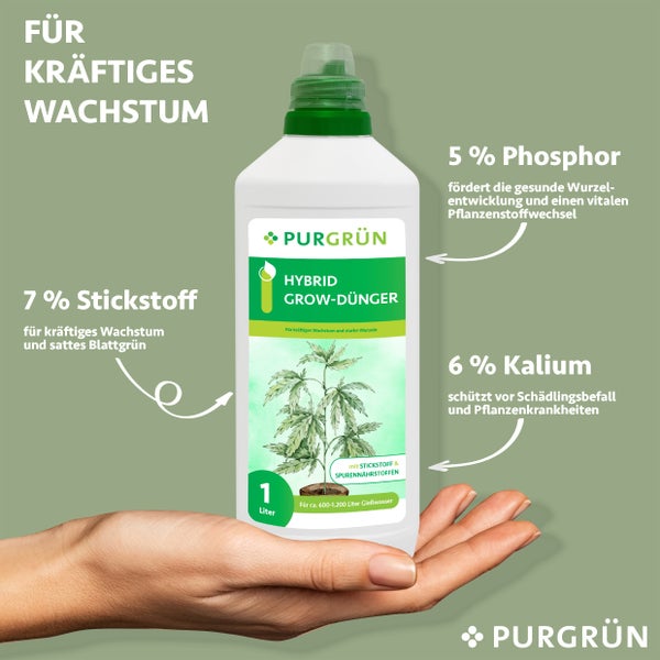 Purgrün Hybrid-Grow-Dünger 1 Liter