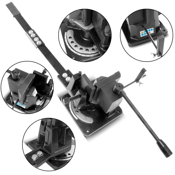 Stahlwerk Rohrbiegemaschine mit Winkelanzeige und Hebel