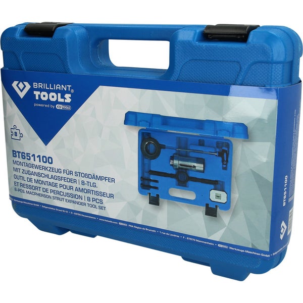 BRILLIANT TOOLS Montagewerkzeug für Stoßdämpfer mit Zuganschlagsfeder 8tlg. - BT651100