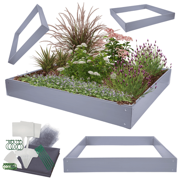 Hochbeete Growline Plast HxBxT 21x160x140 cm 1 Ebene Kunststoff Grau