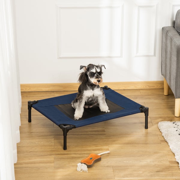 PawHut Hundebett, Medium, Metal frame, 600D Oxford fabric, Blau