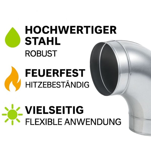 Stahlrohrbogen mit Hinweisen zu Material, Feuerfestigkeit und Vielseitigkeit