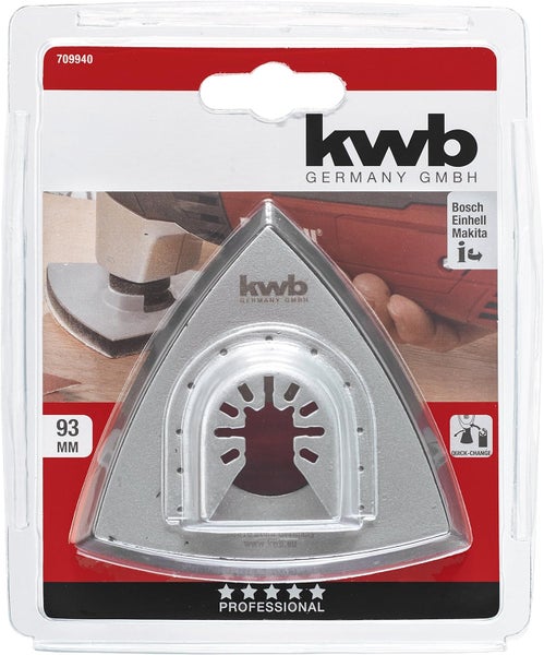 kwb Multitool Schleifplatte für Delta-Schleifer, inkl. Multitool Aufsatz, Quick Stick, ideal für holz, Metall und Silberschliff