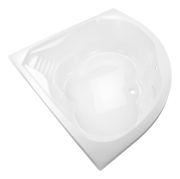 Calmwaters® Eckbadewanne 150x150 cm mit Sitz, Acrylwanne Curved Wellness, Duo-Badewanne für zwei Personen, Sitzbadewanne, Maße 150 x 150 cm, Eck-Badewanne in Weiß - 02SL3015
