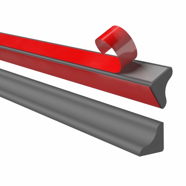 Selbstklebende flexible PVC Viertelstabdichtung für Wand und Bodenabschlüsse zur einfachen Montage.
