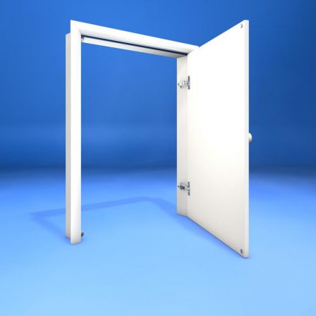 Geöffnete Zimmertür mit Türrahmen