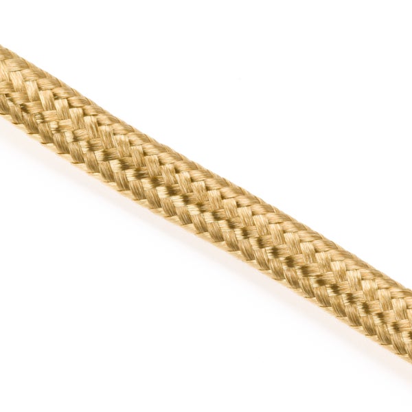 Extra dünnes Textilkabel, Gold, Textilummanteltes Stoffkabel, Stromkabel dünn / 3-adrig 3x0,75mm , Meterware