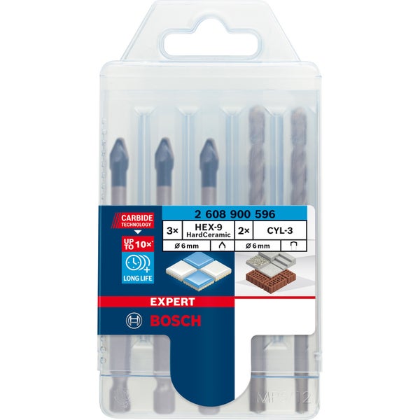 Bosch Expert HEX-9 HardCeramic Bohrer Mixed Set 6 mm 5tlg. - 2608900596