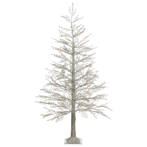 Dekorativer, beleuchteter Baum für Innenräume mit birkenartigem Stamm