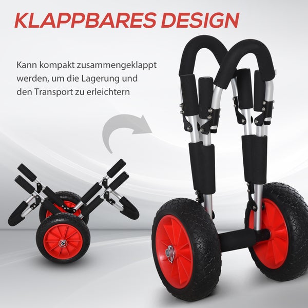 HOMCOM Surfwagen, L64 x B55 x H38,5 cm, Alu, Silber