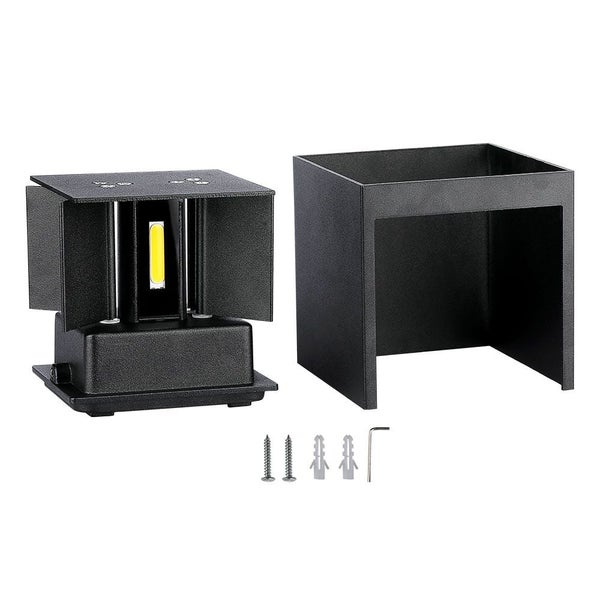 V-TAC VT-759-12-B-N - Quadratische LED-Wandleuchten - Bridgelux - Schwarz - IP65 - 11W - 1360 Lumen -