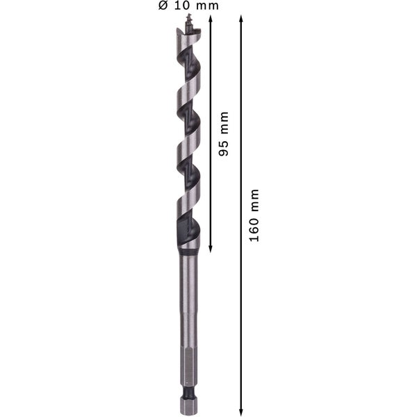 Bosch PRO Wood Holzschlangenbohrer 10 x 95 x 160 mm - 2608585697