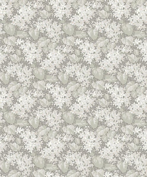 Borastapeter Tapete Blumen Grau - 53 cm x 10.05 m - 660003