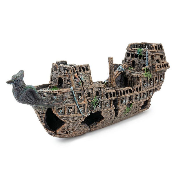 Aquarium Deko Schiff Magnetisch Boot Wrack 2-teilig Schiffswrack Segelschiff