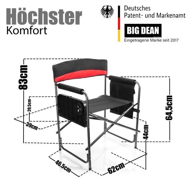 Abmessungen eines Regiestuhls