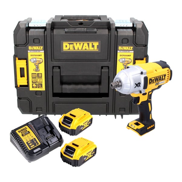 DeWalt Akku-Schlagschrauber Set mit zwei 18 Volt Akkus, Ladegerät und Transportkoffer.