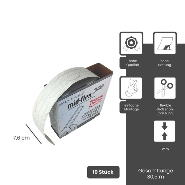 Strait-Flex Mid-Flex 300 flexibles Eckband für Trockenbau, 7,6 Zentimeter breit, 30,5 Meter lang, 1 Millimeter stark, 10er Pack. Hohe Qualität.