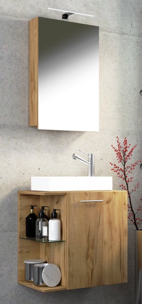 3-tlg Gäste WC Waschplatz Waschtisch Hausa Schrank