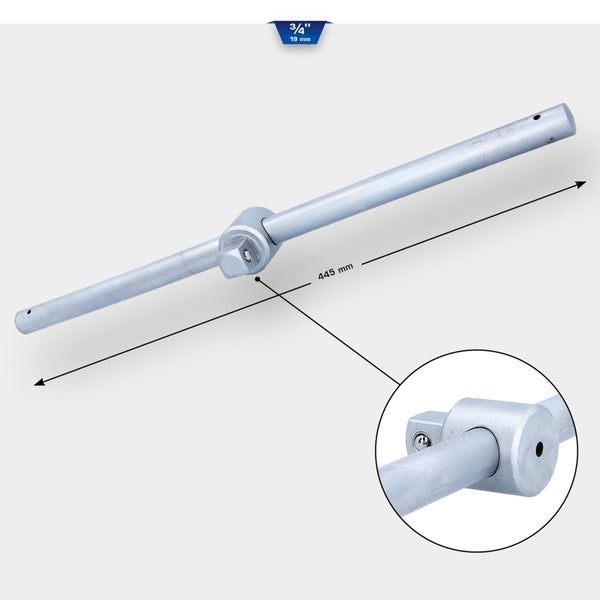 Gleitgriff mit einer Länge von 445 mm und einer Aufnahme von 19 mm