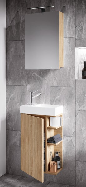 2-tlg Gäste WC Bad Waschtisch Lumia Spiegelschrank