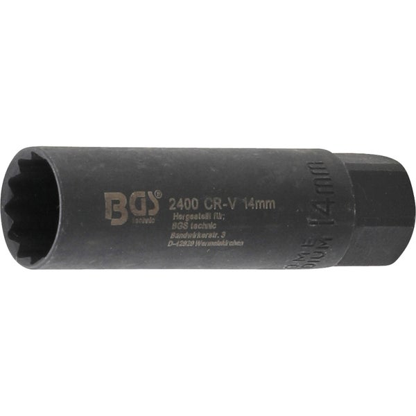 BGS Zündkerzen-Einsatz Sechskant Antrieb Innenvierkant 10 mm (3/8) SW 14 mm - 2400