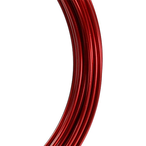 Roter Aluminiumdraht, biegsam und glänzend, für Bastelarbeiten und Dekorationen.