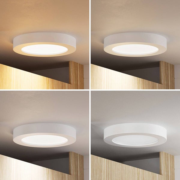 PRIOS LED Deckenleuchte Edwina (Modern) in Weiß aus Aluminium (1 flammig, ) - Lampe Deckenlampe Badezimmerleuchte
