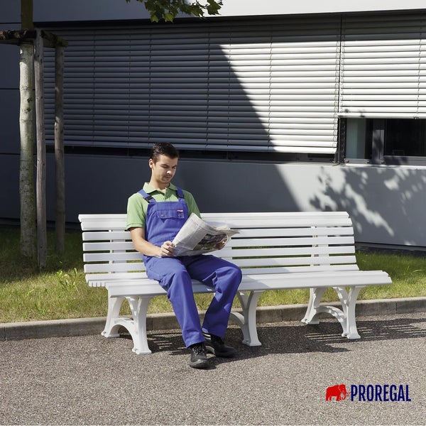 PROREGAL Gartenbank Jamaika 4 Sitzer Braun HxBxT 80 x 200 x 64 cm Witterungskunststoff & UV Beständiger Kunststoff Parkbank Sitzbank