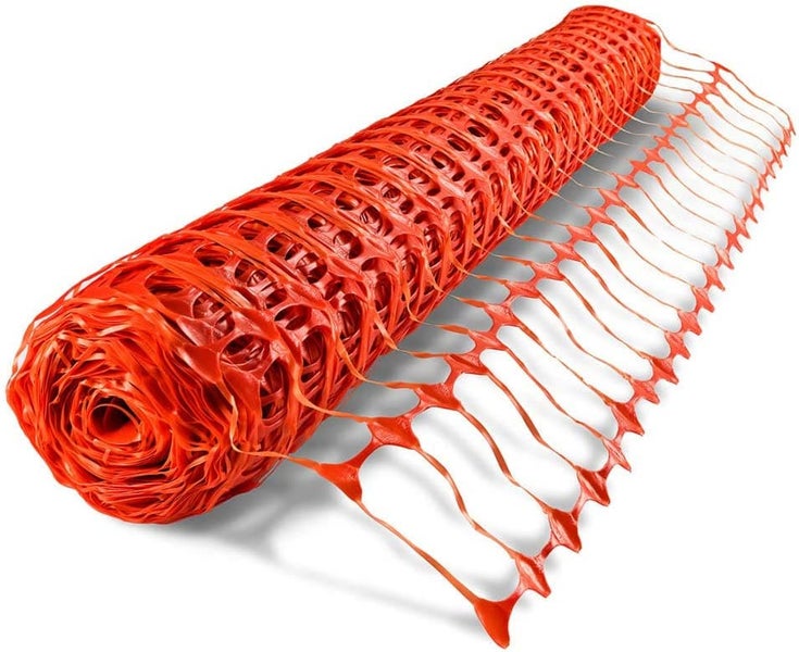 Fangzaun Set Orange 50m 4 kg +14 Absperrleinenhalter Absperrzaun