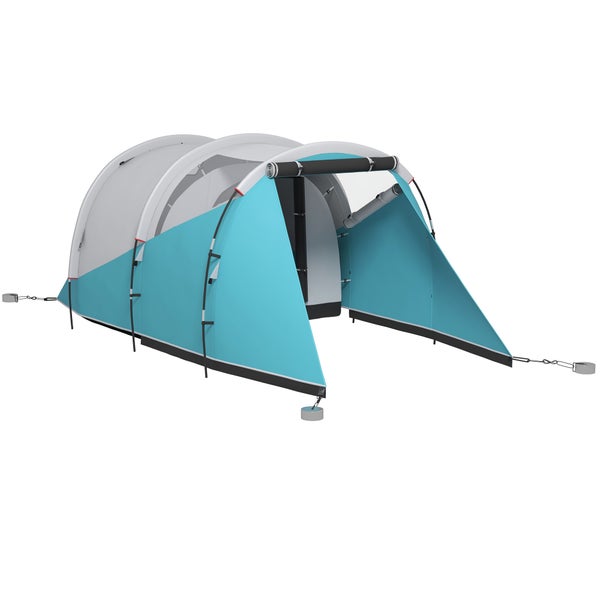 Outsunny Tunnelzelt, Campingzelt für 5 Personen, mit 2 Räumen, Tragetasche, 460L x 260B x 190H cm, Polyester, PE, Blau
