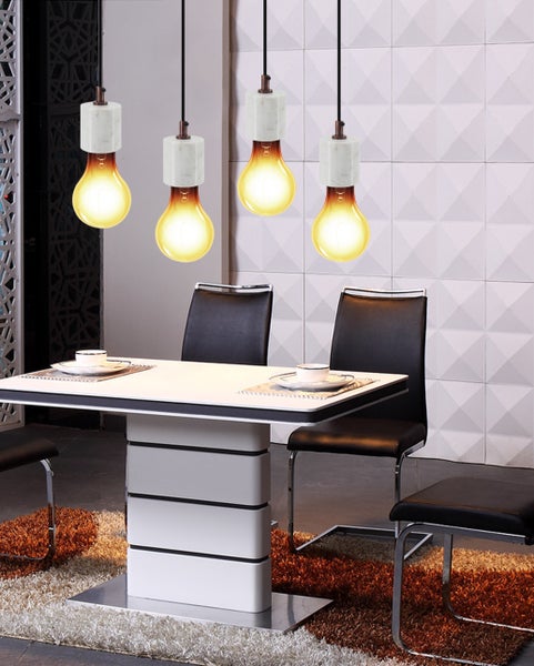 Solo Pendelleuchte minimalistisch weiß, Einzel Hängelampe Loft Look | Wohnzimmer Esszimmer Leuchte
