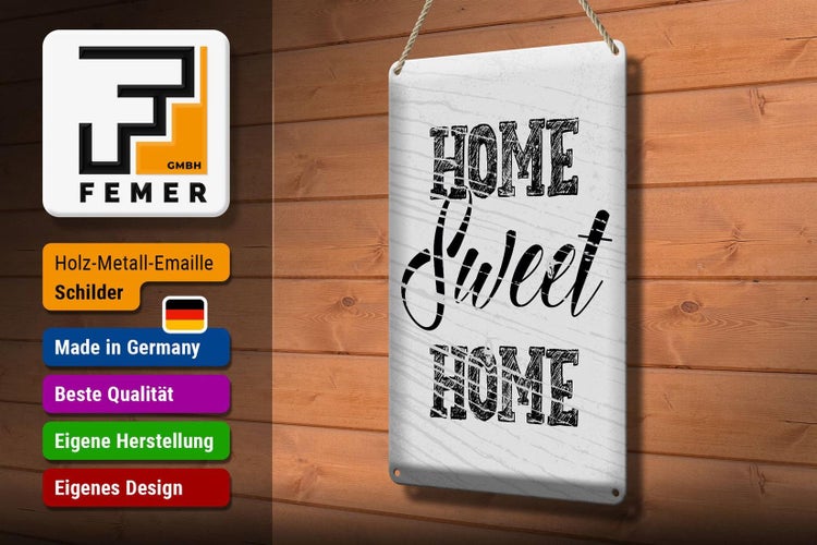 Blechschild Spruch Home Sweet Home 20x30cm