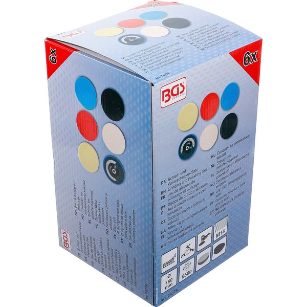 BGS Polierschwamm-Satz Ø 150 mm 6tlg. - 74379