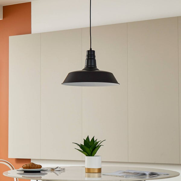 Lindby Pendelleuchte Laylan (Modern) in Schwarz aus Metall (1 flammig, E27) - Deckenlampe Esstischlampe Hängelampe Hängeleuchte Wohnzimmerleuchte