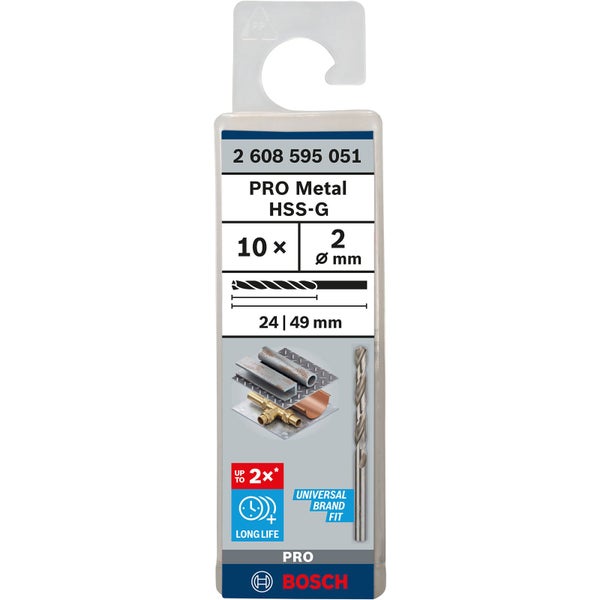 Bosch PRO Metal HSS-G Spiralbohrer 2 x 24 x 49 mm - 2608595051