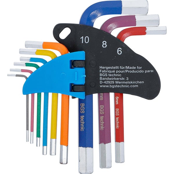 BGS Winkelschlüssel-Satz Multicolour kurz Innensechskant 1,5 - 10 mm 9tlg. - 74454