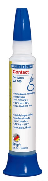 WEICON VA 100 Cyanacrylat-Klebstoff|Sekundenkleber für Metall, Kunststoff und Gummi|60 g