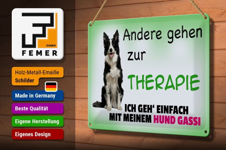 Blechschild Spruch 30x20cm ich geh' mit meinem Hund Gassi