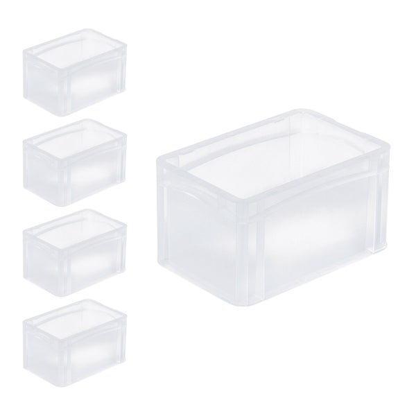 PROREGAL SparSet 5 x Transparenter Eurobehälter BasicLine Mit Geschlossenem Griff HxBxT 17 x 20 x 30 cm 7,2 Liter Eurobox Transportbox