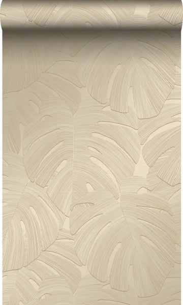 Origin Wallcoverings Tapete tropische Blätter Taupe - 0.53 x 10.05 m - 348024