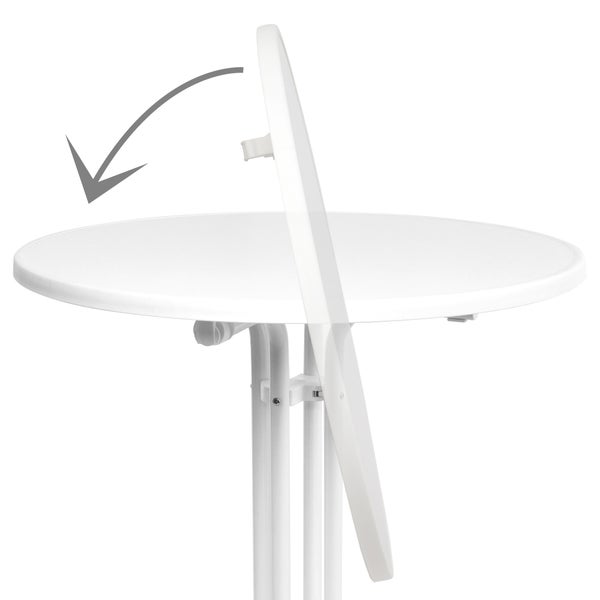 Beautissu Sylt Stehtisch Ø 80 cm Weiß