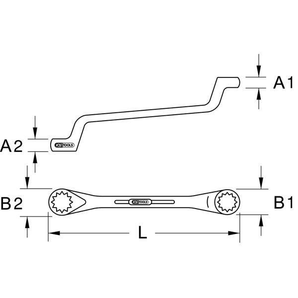 KS TOOLS Doppel-Ringschlüssel gekröpft 21 x 23 mm - 517.0815